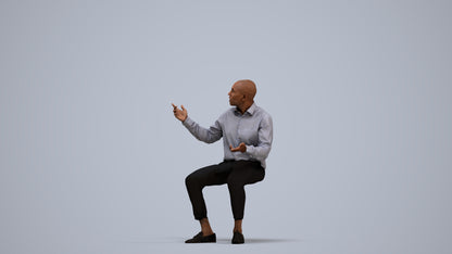 photogrammetry 3D man business, realistic human model archviz FBX, standing pose render