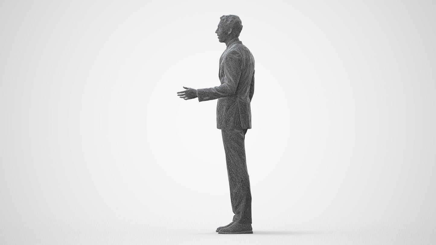 3D people model man business, scanned human for 3ds Max rendering, square thumbnail