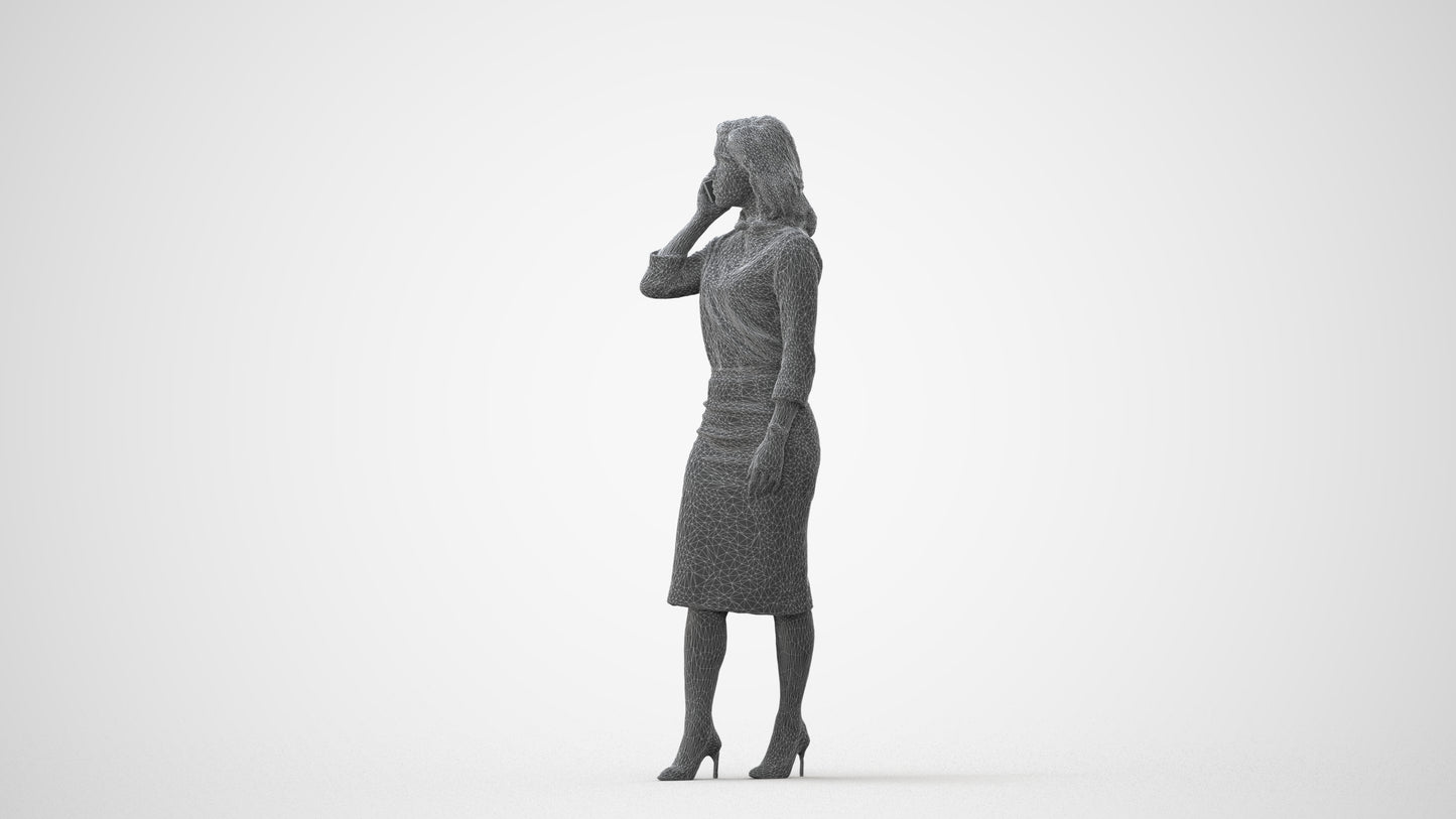 realistic 3D people woman business walking, render-ready for V-Ray and Corona, FBX OBJ, square thumbnail