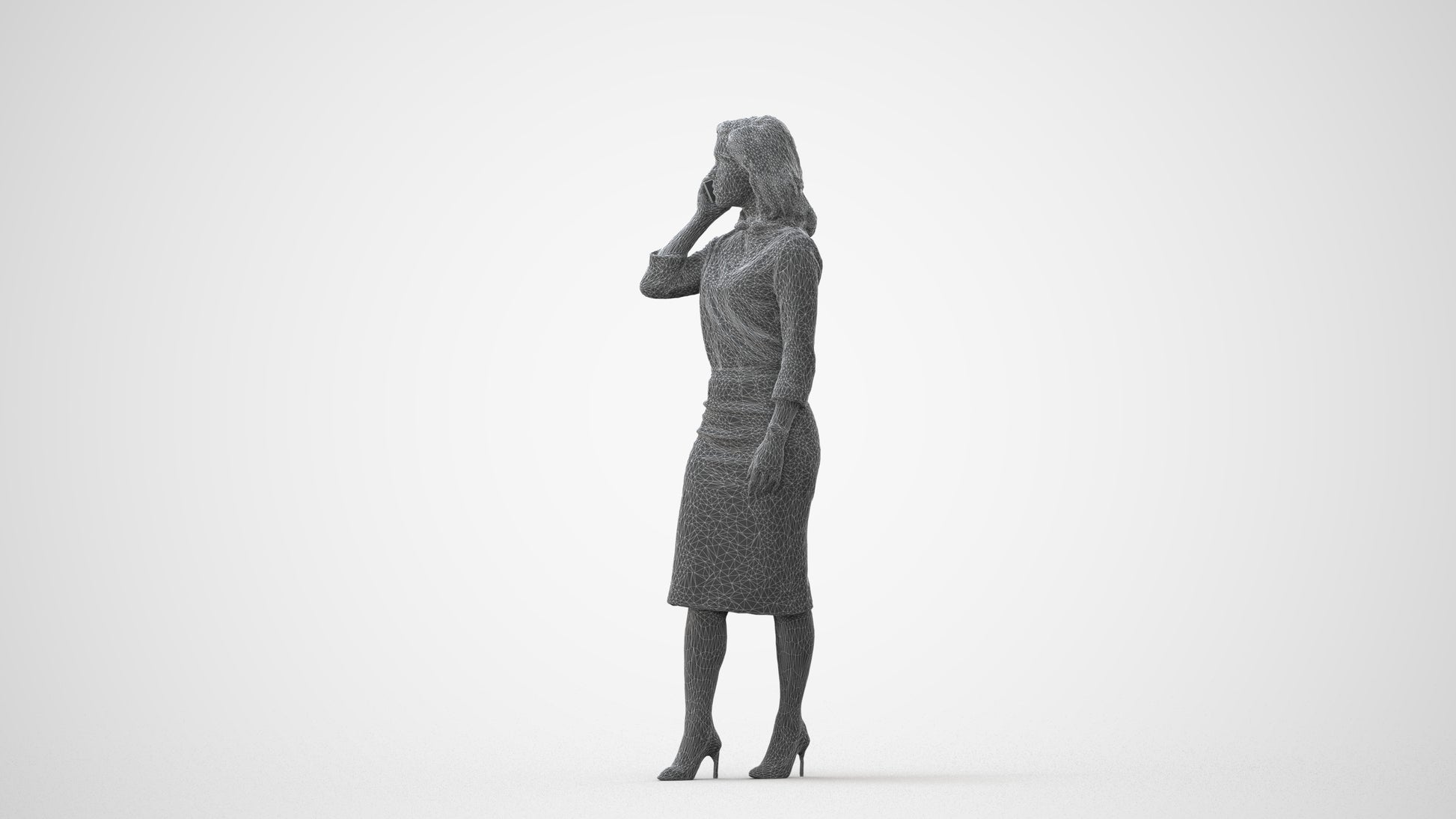 realistic 3D people woman business walking, render-ready for V-Ray and Corona, FBX OBJ, square thumbnail