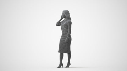 realistic 3D people woman business walking, render-ready for V-Ray and Corona, FBX OBJ, square thumbnail