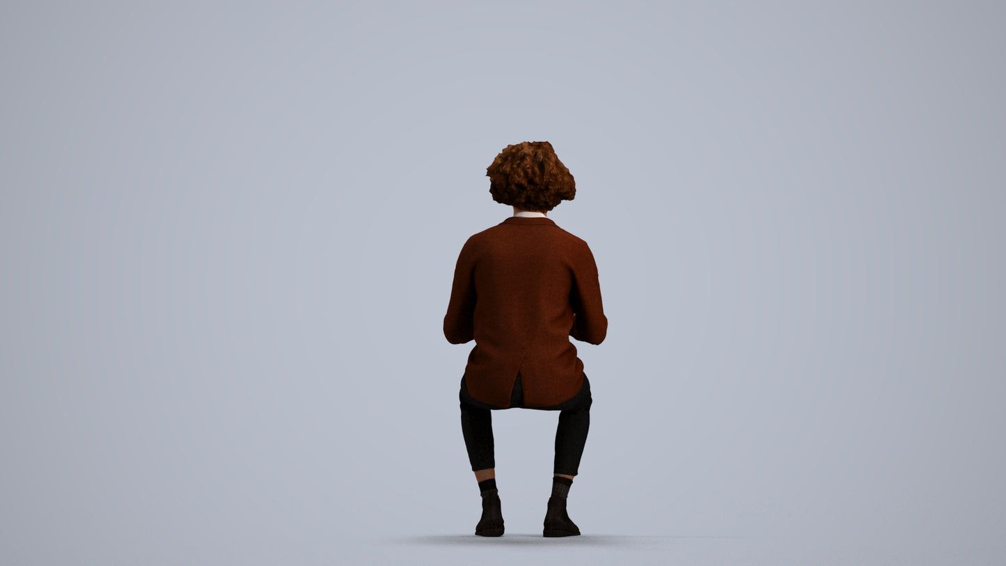 realistic 3D man business, scanned archviz people for Blender and 3ds Max, front view render
