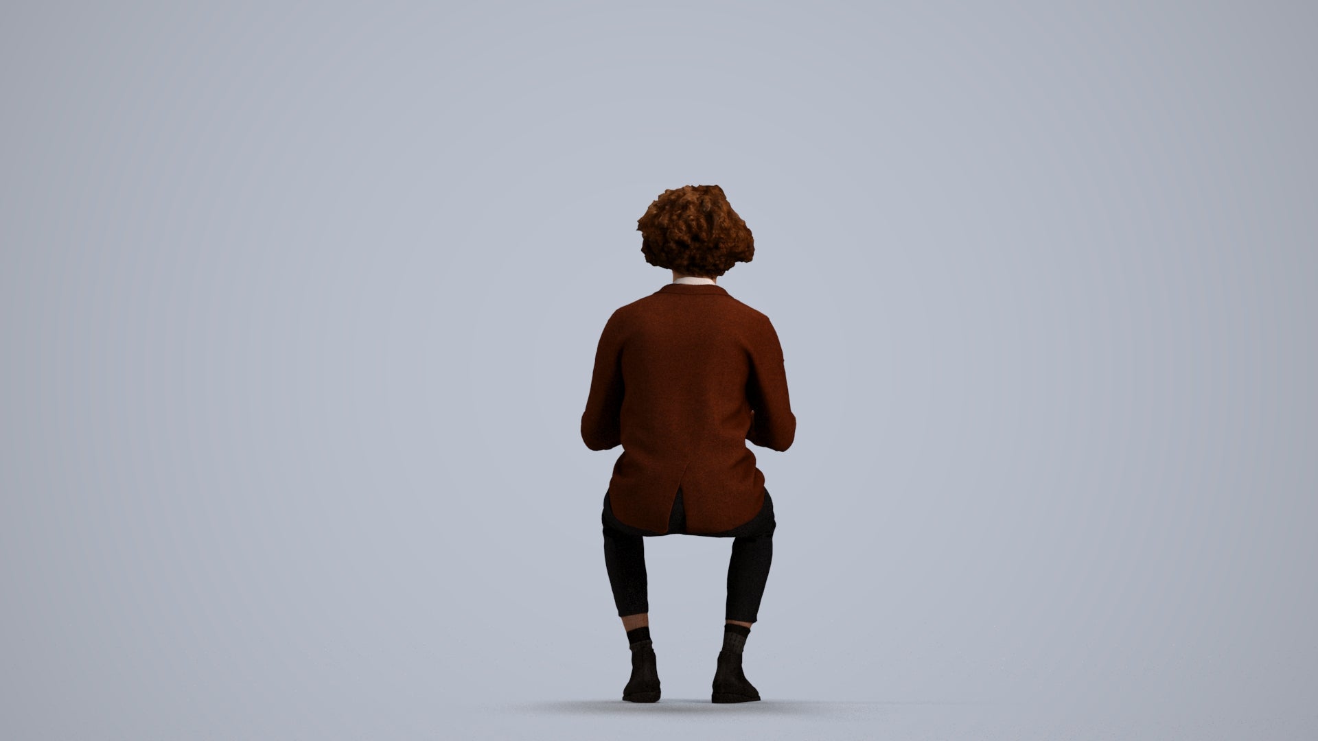 realistic 3D man business, scanned archviz people for Blender and 3ds Max, front view render