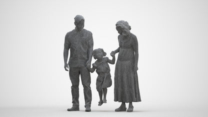 photogrammetry 3D woman casual kids, realistic human model archviz FBX, three-quarter front view render