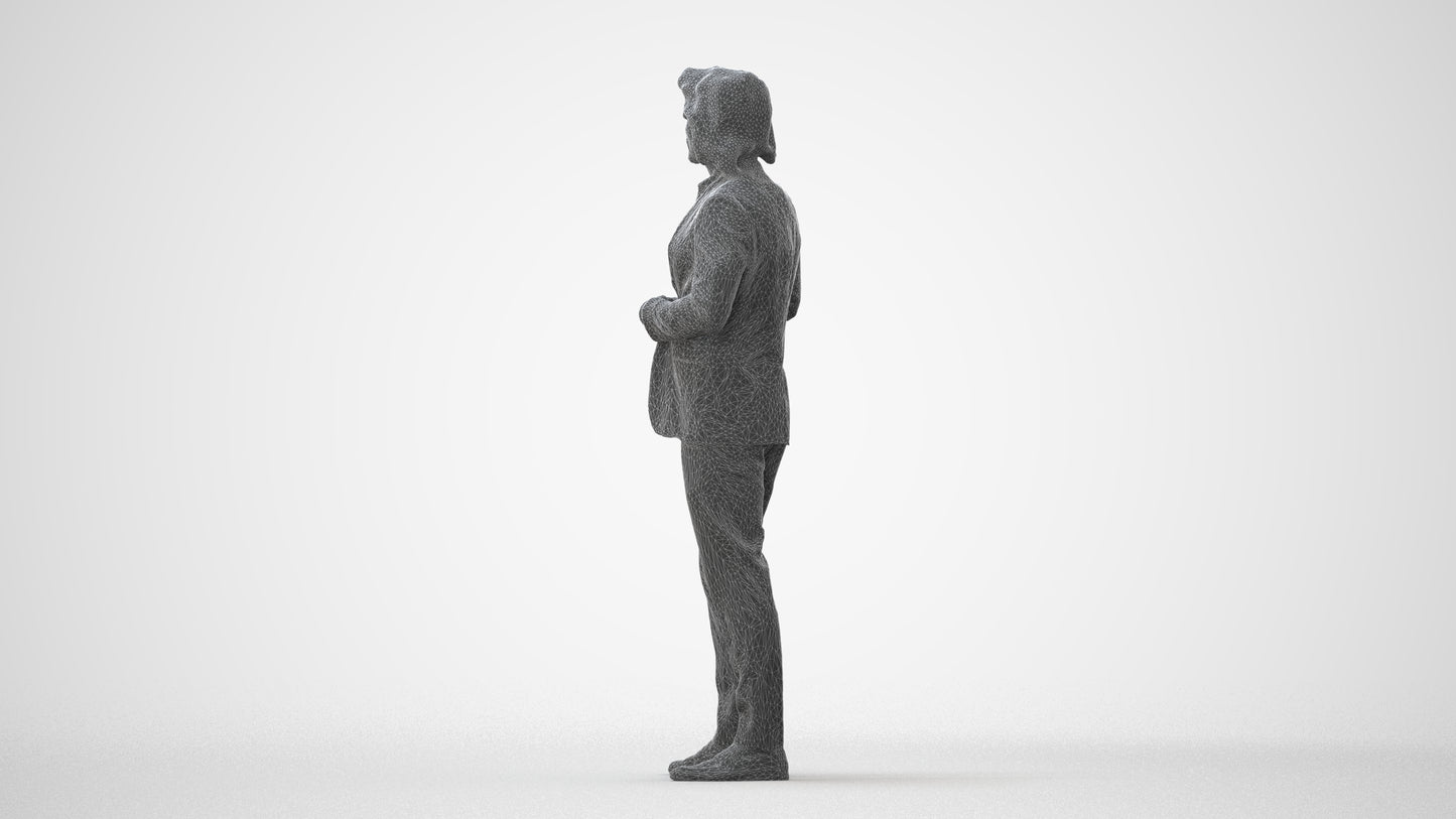 photogrammetry 3D man business, realistic human model archviz FBX, square thumbnail