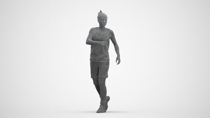 realistic 3D woman sport, scanned archviz people for Blender and 3ds Max, three-quarter front view render