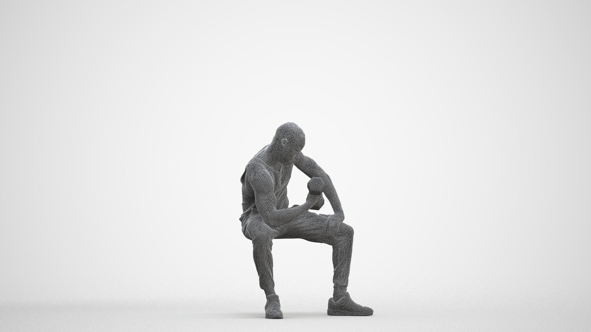 realistic 3D human man casual sport, archviz people FBX OBJ for Blender, three-quarter front view render