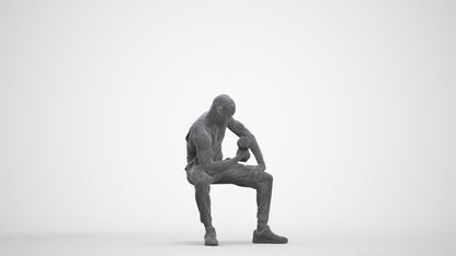 realistic 3D human man casual sport, archviz people FBX OBJ for Blender, three-quarter front view render