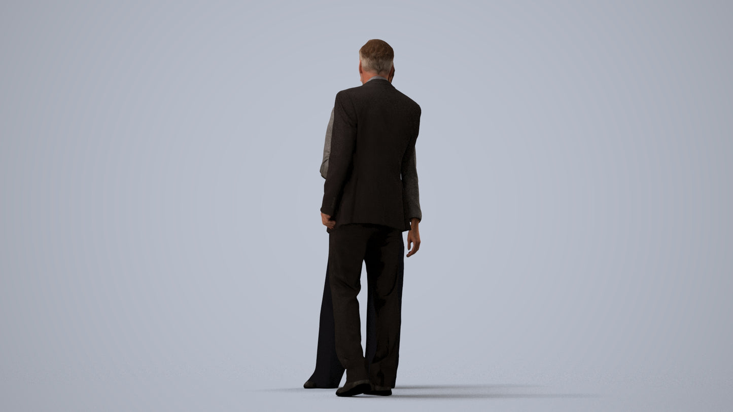photogrammetry 3D woman business, realistic human model archviz FBX, three-quarter view render