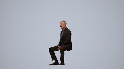 realistic 3D human man business, archviz people FBX OBJ for Blender, top-down view render
