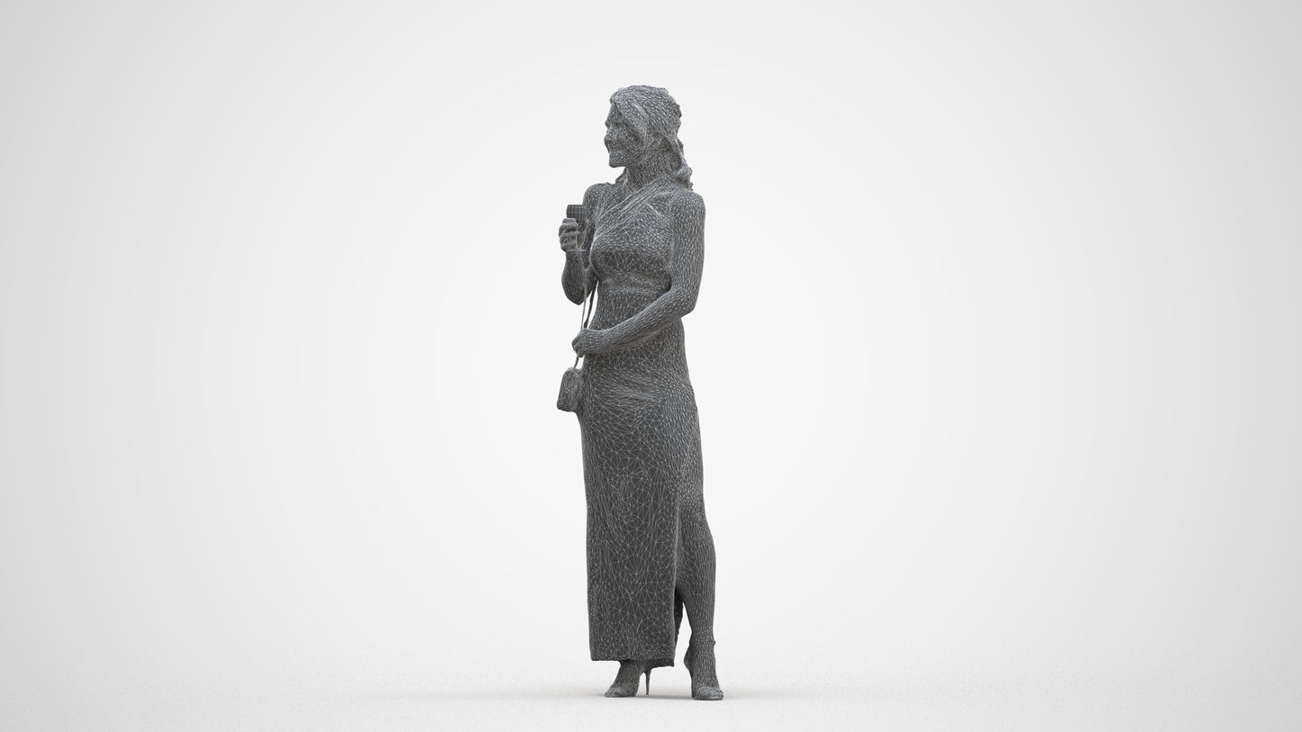 realistic 3D woman formal formalaffairs, scanned archviz people for Blender and 3ds Max, three-quarter front view render