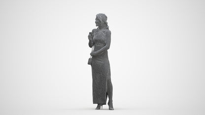 realistic 3D woman formal formalaffairs, scanned archviz people for Blender and 3ds Max, three-quarter front view render