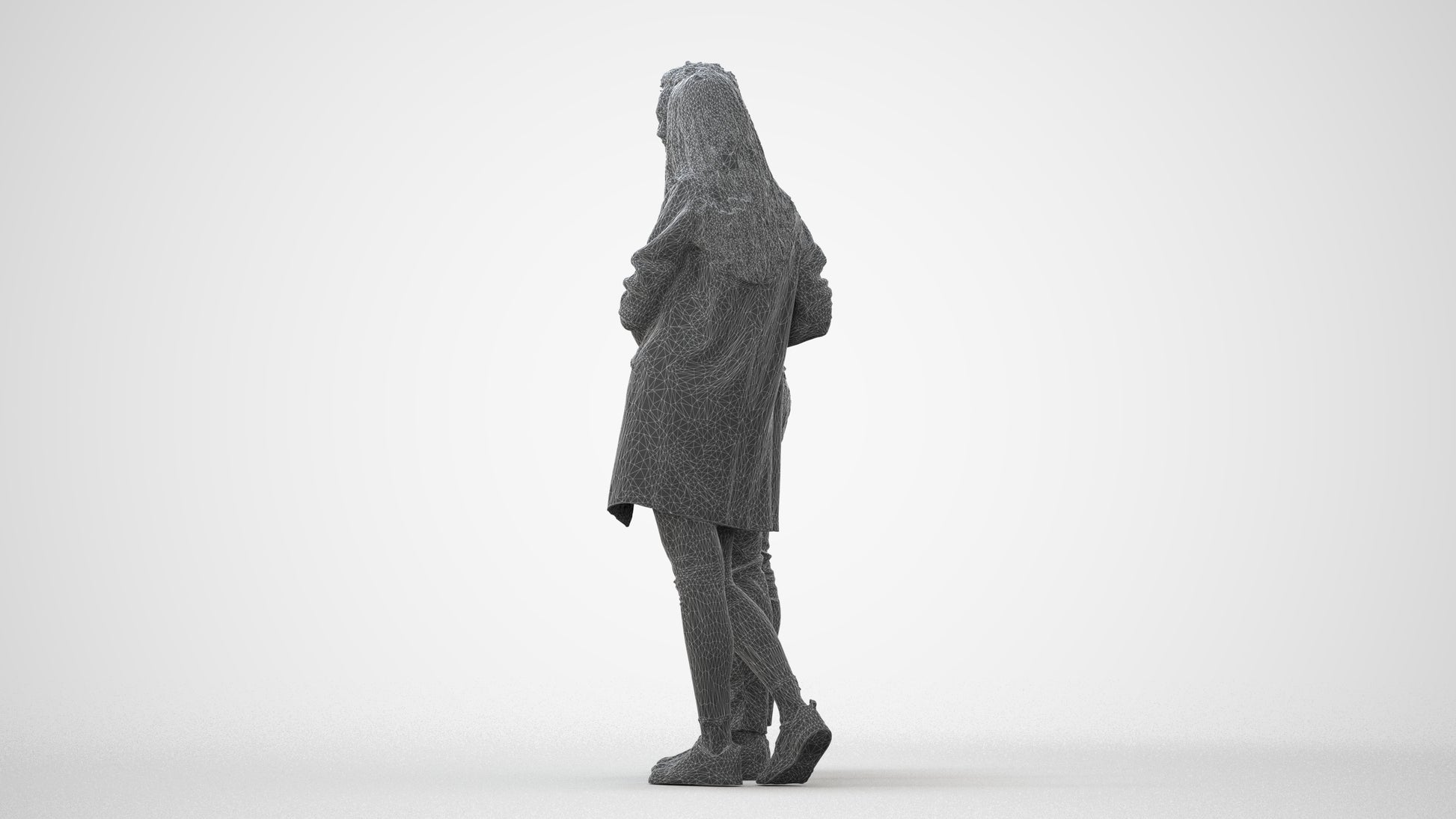 realistic 3D human man casual couple, archviz people FBX OBJ for Blender, square thumbnail
