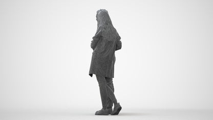 realistic 3D human man casual couple, archviz people FBX OBJ for Blender, square thumbnail
