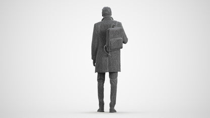 photogrammetry 3D man business, realistic human model archviz FBX, wireframe front view