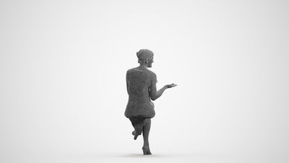 photogrammetry 3D woman business sitting, realistic human model archviz FBX, wireframe front view