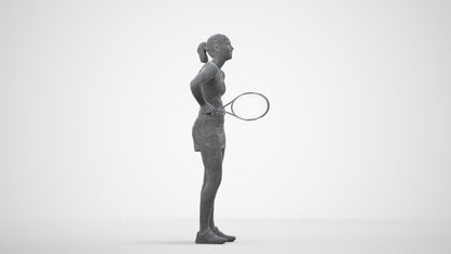 realistic 3D girl sport, scanned archviz people for Blender and 3ds Max, wireframe side view