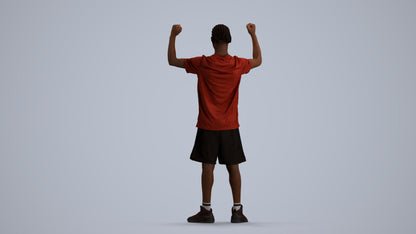 realistic 3D boy sport, scanned archviz people for Blender and 3ds Max, front view render