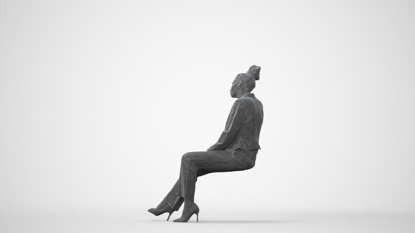 realistic 3D people woman business, render-ready for V-Ray and Corona, FBX OBJ, square thumbnail