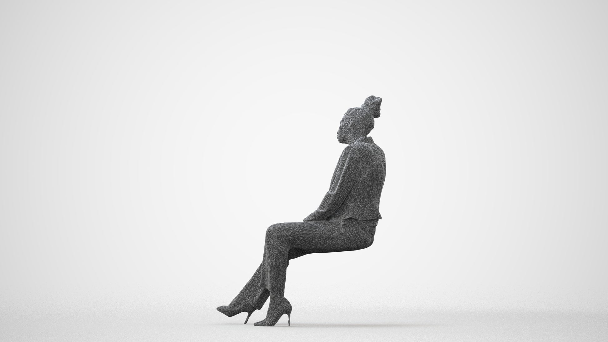 realistic 3D people woman business, render-ready for V-Ray and Corona, FBX OBJ, square thumbnail