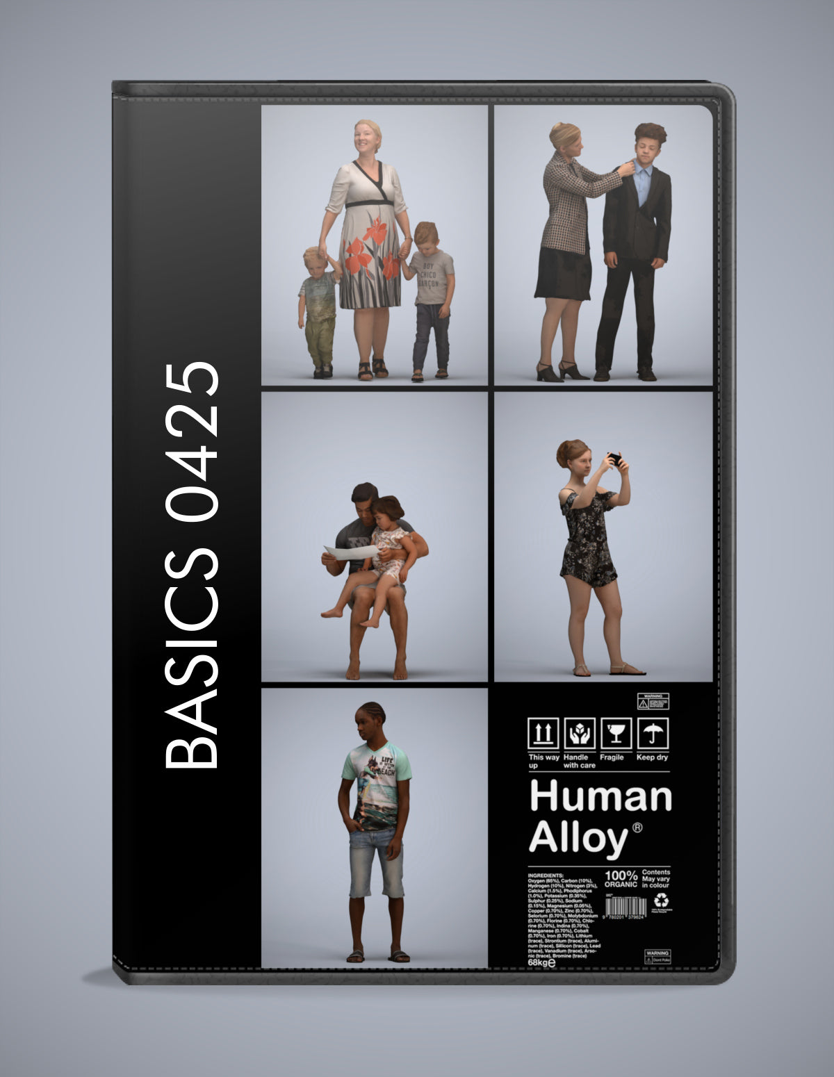 scanned 3D people kids collection, 5 photogrammetry models for Enscape and V-Ray
