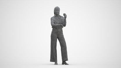 scanned 3D woman casual standing, photogrammetry people for Enscape and V-Ray, three-quarter front view render