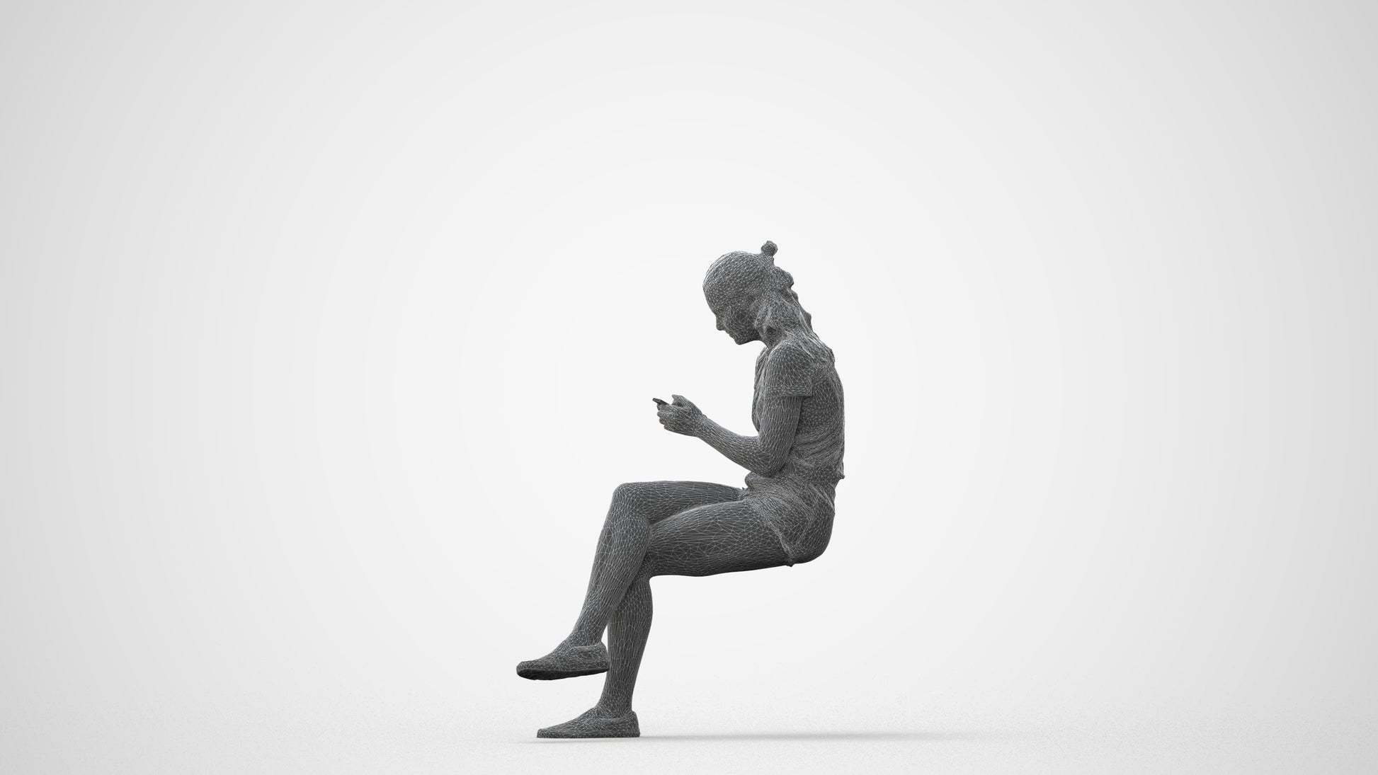 photogrammetry 3D girl casual kids, realistic human model archviz FBX, square thumbnail