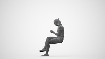 photogrammetry 3D girl casual kids, realistic human model archviz FBX, square thumbnail