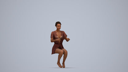 photogrammetry 3D woman bathroom, realistic human model archviz FBX, top-down view render