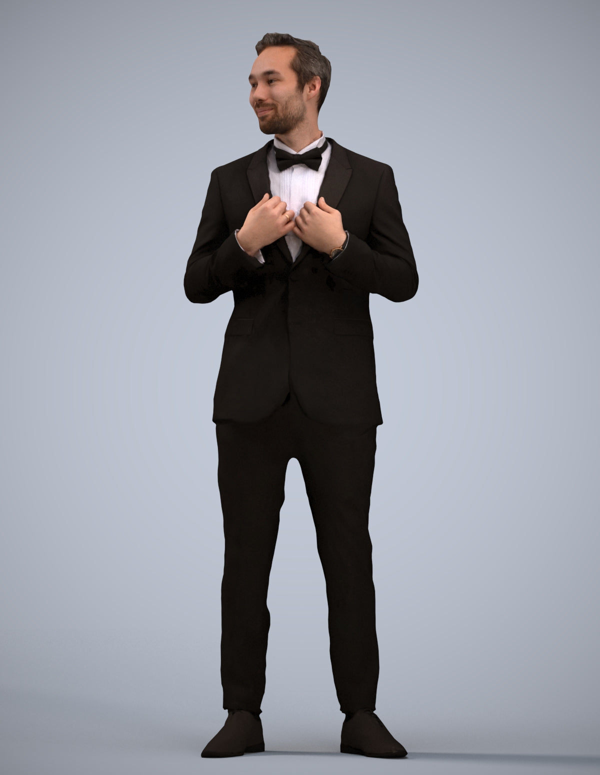 3D human model man formal formalaffairs, photogrammetry scanned person for archviz