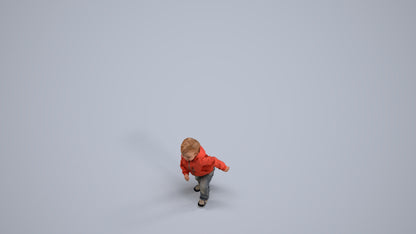 realistic 3D human boy casual kids, archviz people FBX OBJ for Blender, back view render