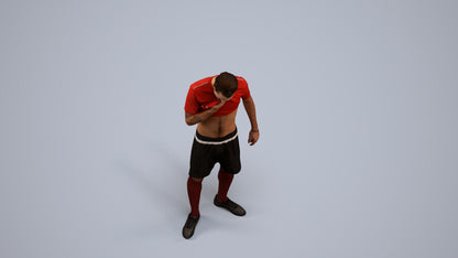 3D human model man sport, photogrammetry scanned person for archviz, back view render