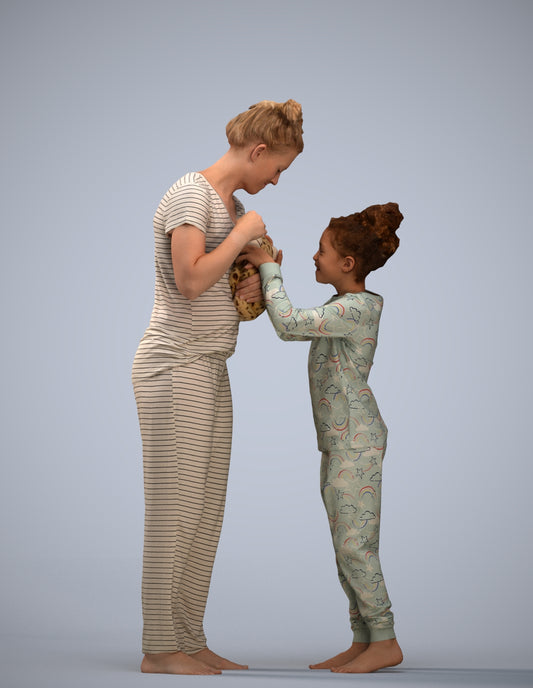 photogrammetry 3D girl mix, realistic human model archviz FBX