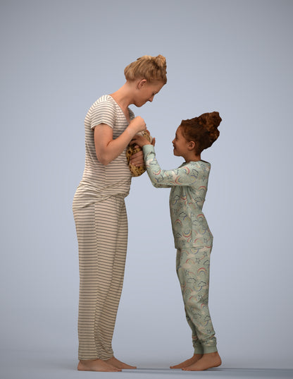 photogrammetry 3D girl mix, realistic human model archviz FBX