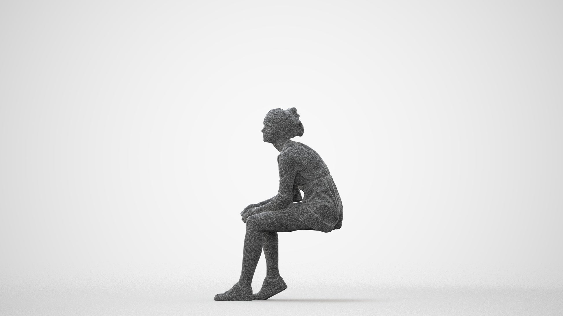 photogrammetry 3D girl casual kids, realistic human model archviz FBX, square thumbnail