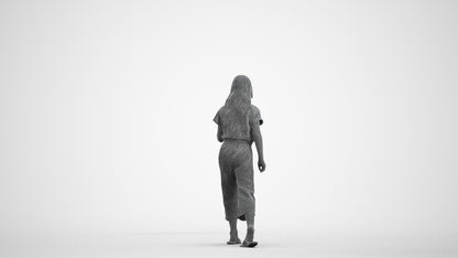 realistic 3D people girl kids, render-ready for V-Ray and Corona, FBX OBJ, wireframe front view