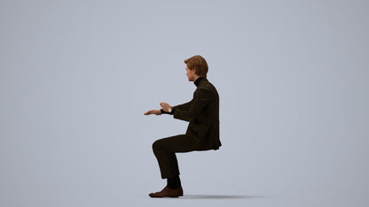 3D scanned man business, photorealistic archviz people for Enscape and SketchUp, three-quarter view render