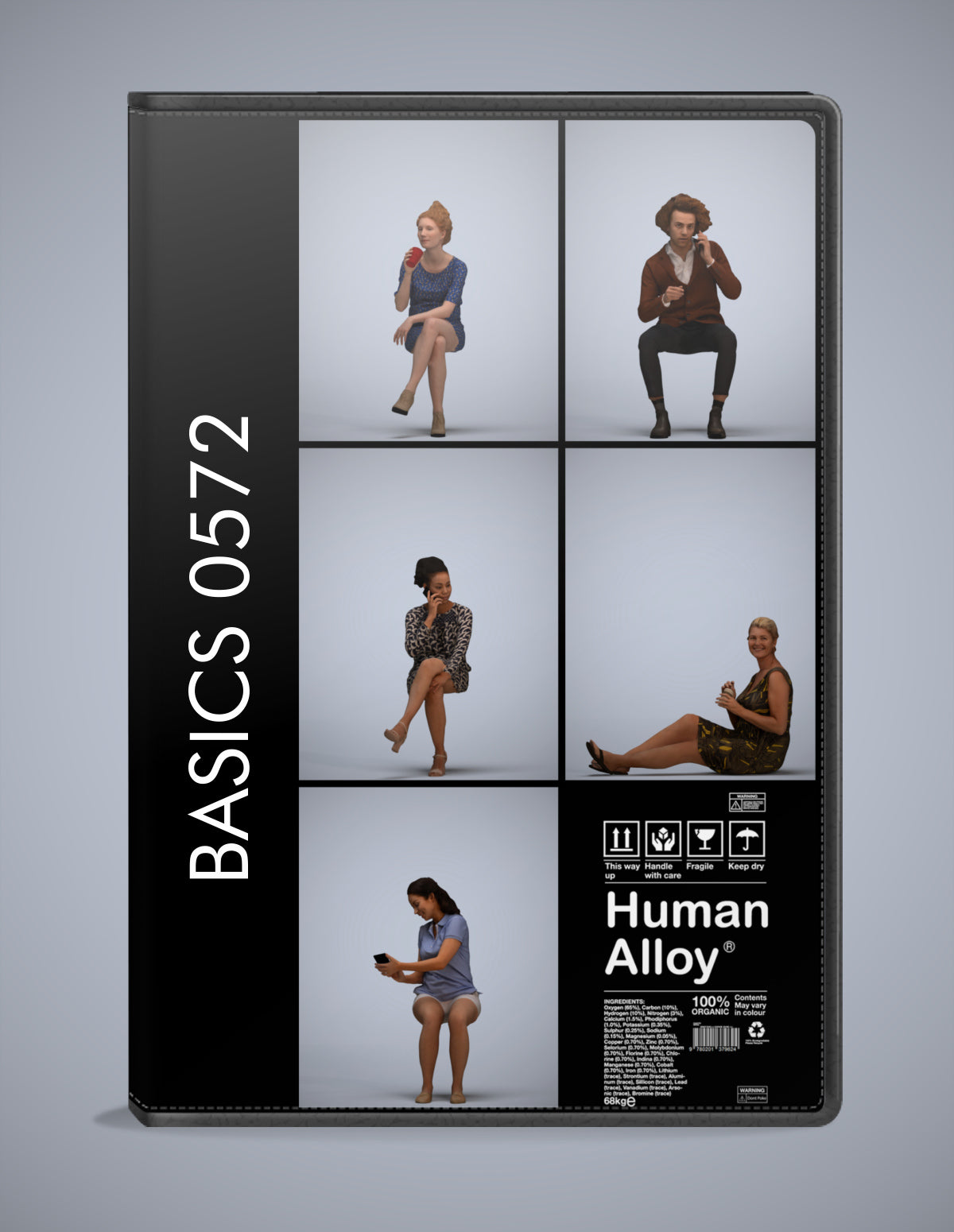 scanned 3D people sitting collection, 5 photogrammetry models for Enscape and V-Ray