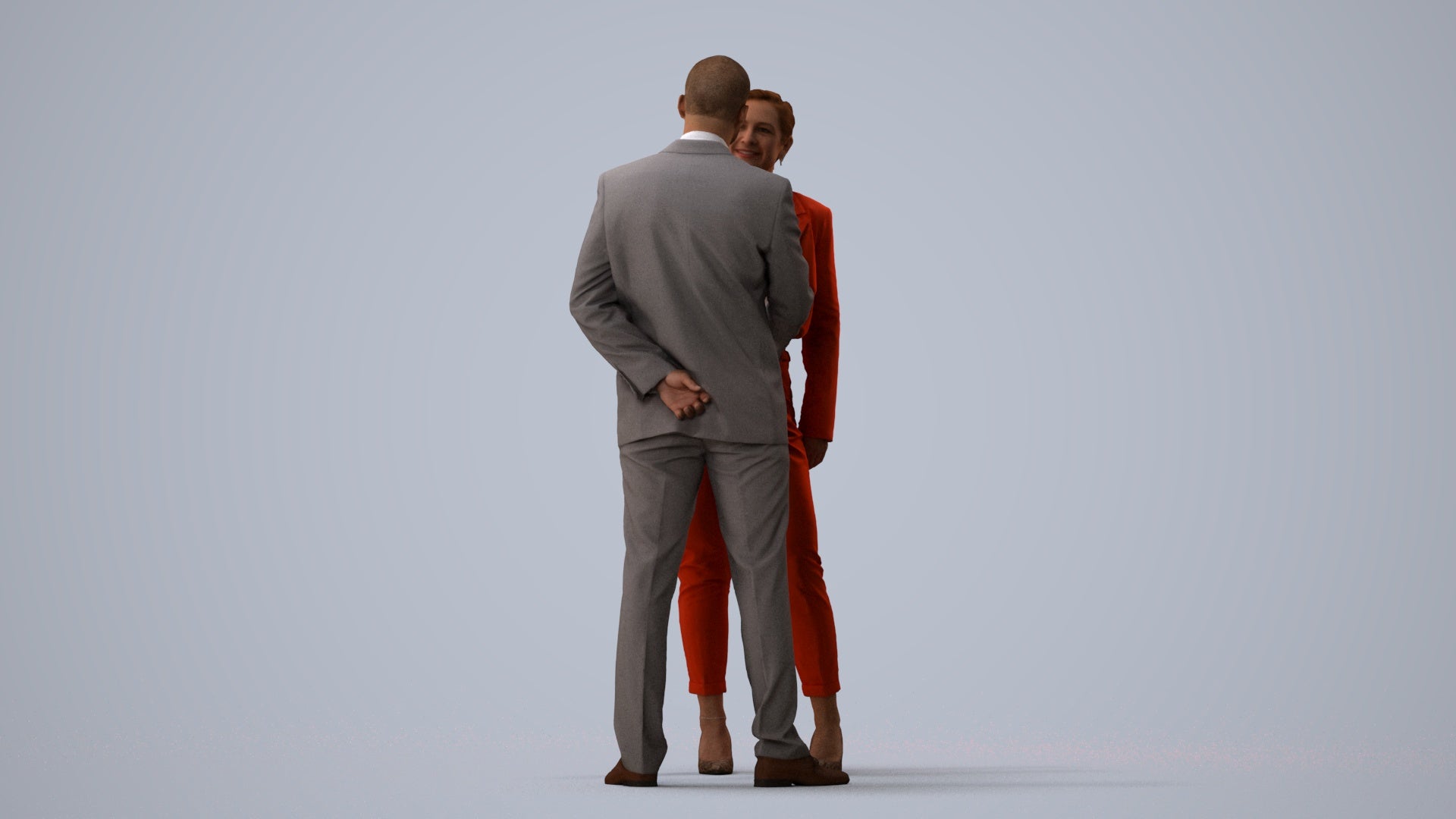 3D scanned woman business, photorealistic archviz people for Enscape and SketchUp, three-quarter view render