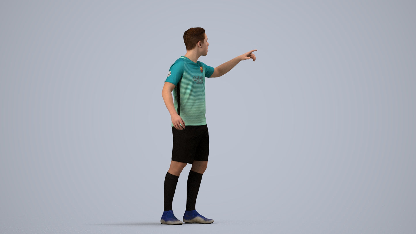 realistic 3D boy sport, scanned archviz people for Blender and 3ds Max, side view render