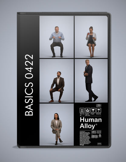realistic 3D people business set, 5 render-ready models for V-Ray and Corona