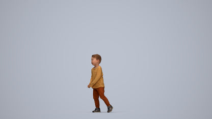 3D people model boy casual kids, scanned human for 3ds Max rendering, top-down view render