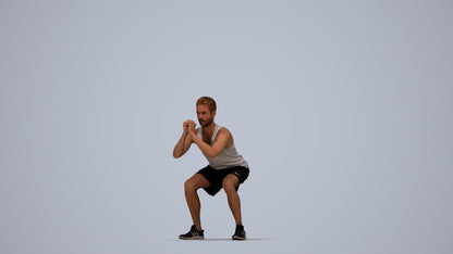photogrammetry 3D man sport, realistic human model archviz FBX, top-down view render