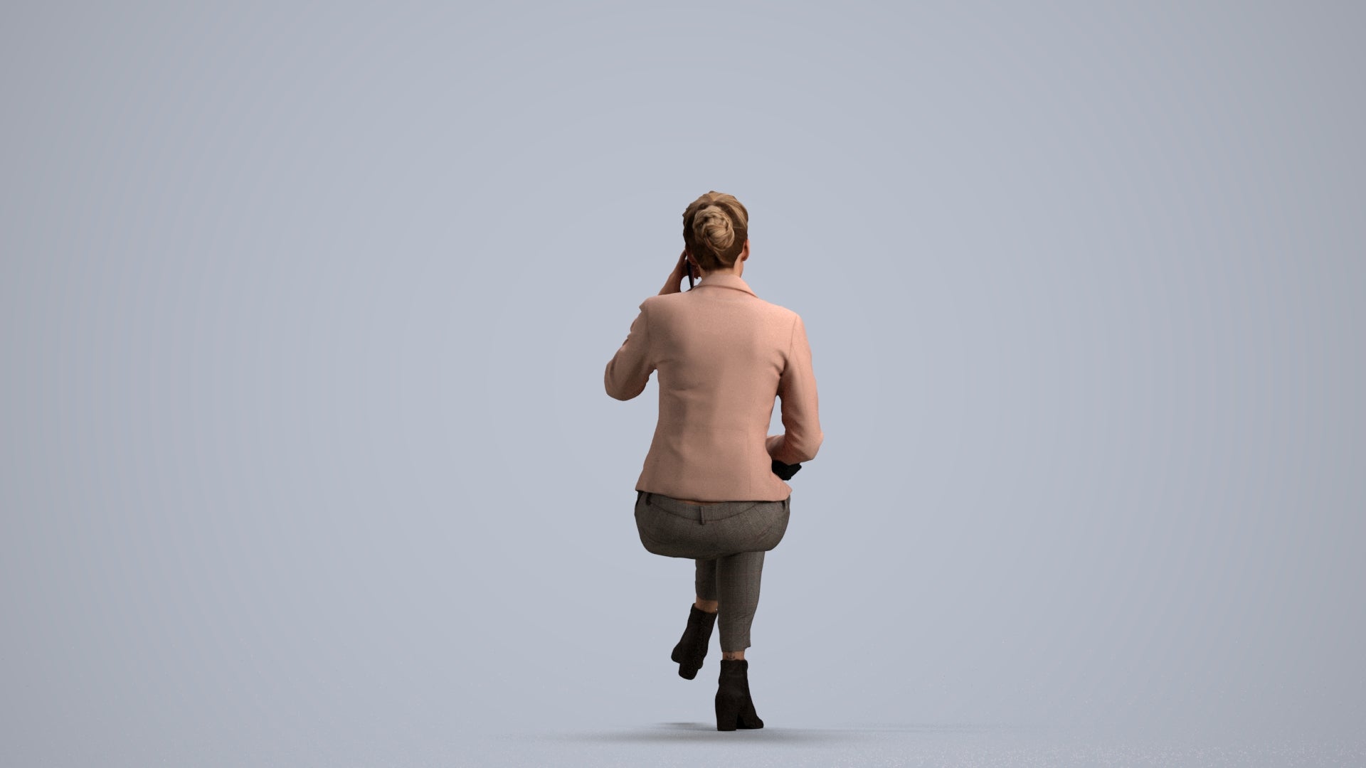 photogrammetry 3D woman business, realistic human model archviz FBX, front view render