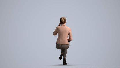 photogrammetry 3D woman business, realistic human model archviz FBX, front view render