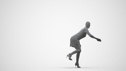 realistic 3D people woman business driving, render-ready for V-Ray and Corona, FBX OBJ, wireframe side view
