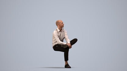 scanned 3D man business, photogrammetry people for Enscape and V-Ray, side view render