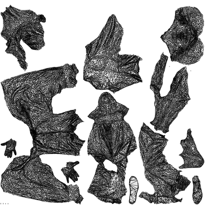 realistic 3D people man casual sitting, render-ready for V-Ray and Corona, FBX OBJ, wireframe top-down view