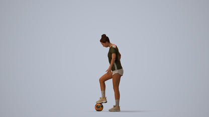 photogrammetry 3D woman sport, realistic human model archviz FBX, three-quarter view render
