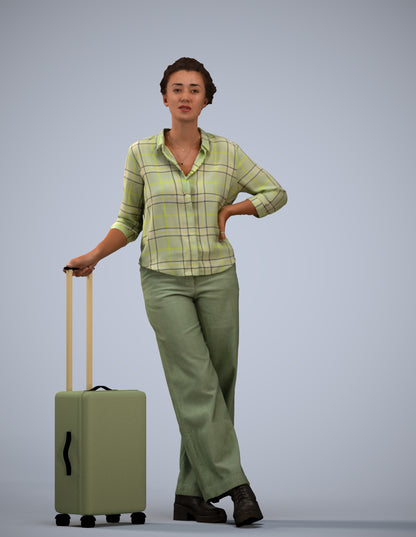 photogrammetry 3D woman casual standing, realistic human model archviz FBX